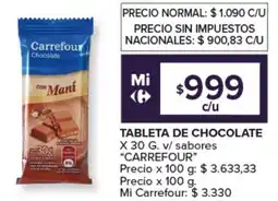 Carrefour Tableta de chocolate v/ sabores carrefour oferta