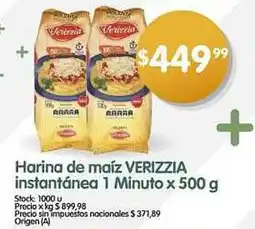 Supermercados Buenos Días Harina de maíz VERIZZIA instantánea 1 Minuto oferta