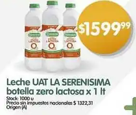 Supermercados Buenos Días Leche UAT LA SERENISIMA botella zero lactosa oferta