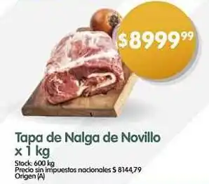 Supermercados Buenos Días Tapa de Nalga de Novillo oferta