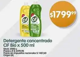 Supermercados Buenos Días Detergente concentrado CIF Bio oferta
