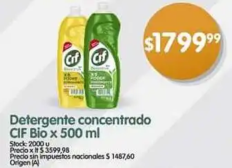 Supermercados Buenos Días Detergente concentrado CIF Bio oferta