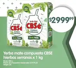 Supermercados Buenos Días Yerba mate compuesta CBSE hierbas serranas oferta