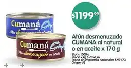 Supermercados Buenos Días Atún desmenuzado CUMANA al natural o en aceite oferta