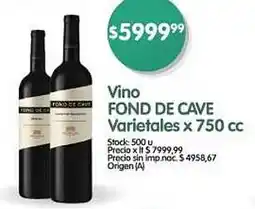 Supermercados Buenos Días Vino FOND DE CAVE Varietales oferta