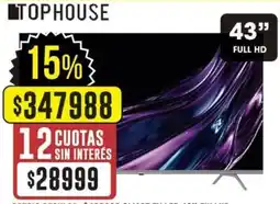 Coto Smart Tophouse TV LED 43" FULLHD TH4325FS5A Android TV oferta