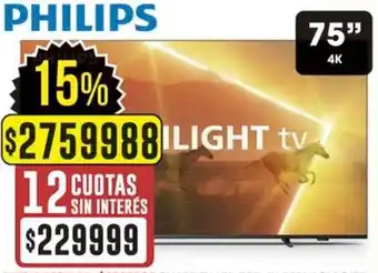 Coto Smart Philips TV LED 75” 4K 75PML9118/77 Google TV oferta