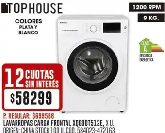 Coto Tophouse lavarropas carga frontal XQ690T512E oferta