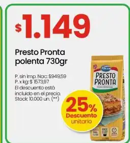 Changomas Presto Pronta polenta 730gr oferta