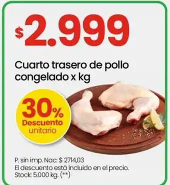 Changomas CUARTO TRASERO DE POLLO CONGELADO X KG oferta