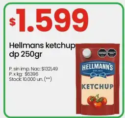 Changomas Hellmans ketchup dp 250gr oferta