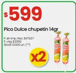 Changomas Pico Dulce chupetin 14gr oferta