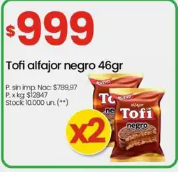 Changomas Tofi alfajor negro 46gr oferta