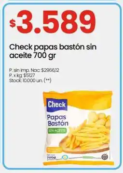 Changomas Check papas bastón sin aceite 700 gr oferta