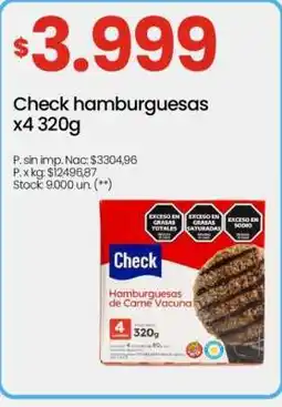 Changomas Check hamburguesas x4 320g oferta