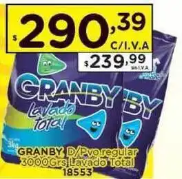 Hipermay Granby D/Pvo Regular Lavado Total 3000grs oferta