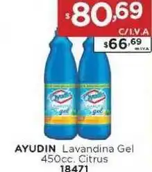 Hipermay Ayudin Lavandina Gel Citrus 450cc oferta