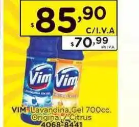 Hipermay Vim Lavandina Gel Original / Citrus 700cc oferta