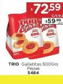Hipermay Trio Galletitas Pepas 500grs oferta