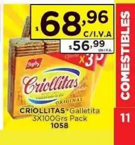 Hipermay Criollitas Galletita 3x100grs oferta