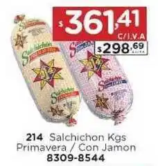 Hipermay 214 Salchichon Primavera / Con Jamon Kgs oferta