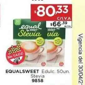 Hipermay Equalsweet Edulc. Stevia 50un. oferta