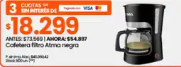 Changomas Cafetera filtro Atma negra oferta