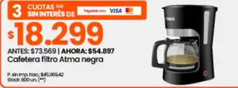 Changomas Cafetera filtro Atma negra oferta