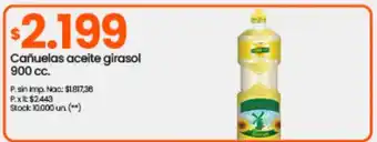 Changomas Cañuelas aceite girasol 900 cc oferta