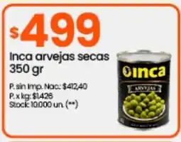 Changomas Inca arvejas secas 350 gr oferta