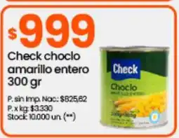 Changomas Check choclo amarillo entero 300 gr oferta