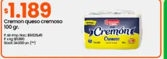 Changomas Cremon queso cremoso 100 gr oferta