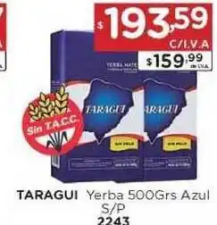 Hipermay Taragui Yerba Azul S/P 500grs oferta