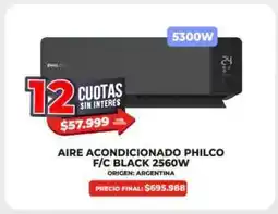 Supermayorista Vital Aire Acondicionado Philco F/C Black 2560W oferta