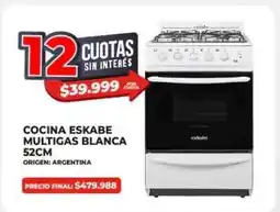 Supermayorista Vital Cocina Eskabe Multigas Blanca 52cm oferta