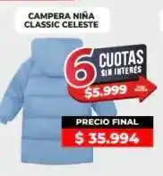 Supermayorista Vital Campera Niña Classic Celeste oferta