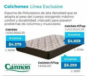 Colchones Linea Exclusive Cannon
