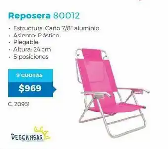 Pardo Hogar Reposera 80012 Descansar oferta