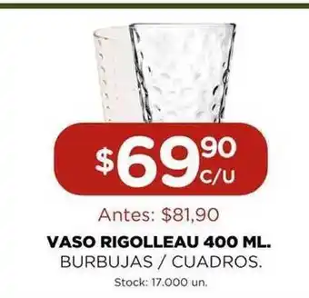 Super MAMI Vaso Rigolleau 400ml Burbujas / Cuadros oferta