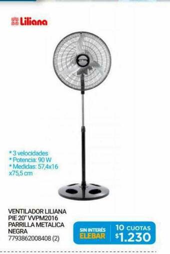 Punto Blu Ventilador Liliana Pie 20 oferta