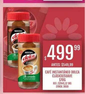 Supermercados Todo Café Instantáneo Dolca Clasico Suave oferta
