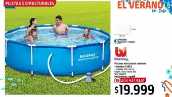 Sodimac Piscina Estructural Redonda + Bomba 4.485l Bestway oferta