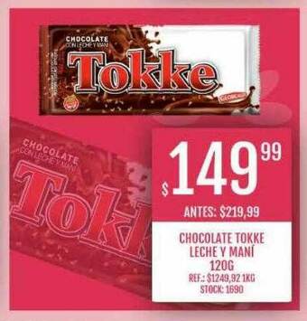 Supermercados Todo Chocolate Tokke Leche Y Mani oferta