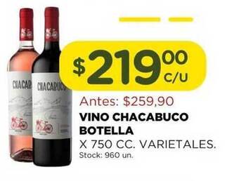 Chacabuco Vino Botella x 750cc