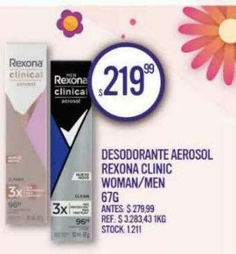 Supermercados Todo Desodorante Aerosol Rexona Clinic Woman Men oferta