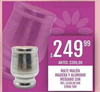 Supermercados Todo Mate Malón Madera Y Aluminio Mediano oferta
