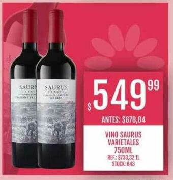 Supermercados Todo Vino Saurus Varietales oferta