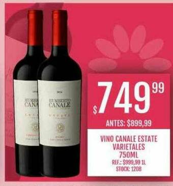 Supermercados Todo Vino Canale Estate Varietales oferta