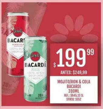 Supermercados Todo Mojito Ron & Cola Bacardi oferta