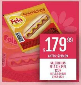 Supermercados Todo Salchichas Fela Sin Piel oferta